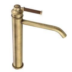 ERMITAGE MINI См-ль д/раковины моноком. высокий, ручка сверху ОРЕХ, дон.клапан &quot;click-clac, бронза