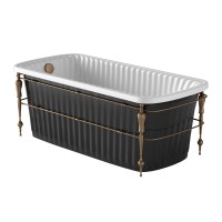 Ванна Migliore Olivia Console 24381 174x80 см, черная, отдельностоящая с консолью, cо сливом-переливом бронза