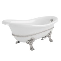 BELLA DECOR Ванна 170x81xH74 см. на лапах "MIGLIORE", белая, слив/перелив хром