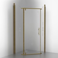 DIADEMA PENTA Душ.каб.угловая, 90x90xH203см, дверь распашная 74 см.(SX-DX) стек. прозр/декор, бронза