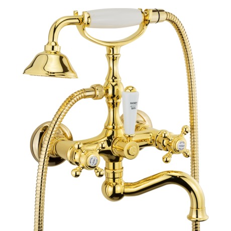 ARCADIA См-ль д/ванны внешний с поворотным изливом, золото