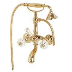 OLIVIA См-ль д/ванны внешний, бел. с золотым декором/золото