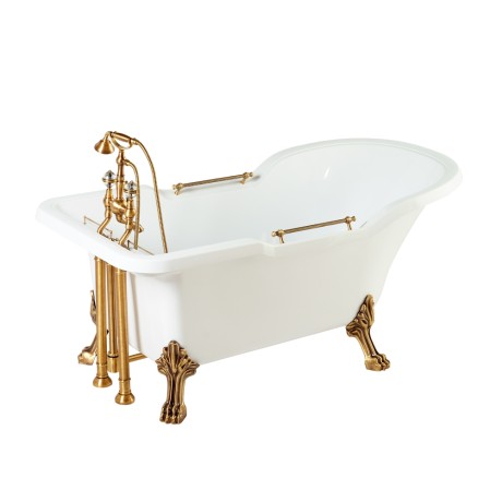 IMPERO Ванна 180x87хH76 см. белая, на лапах "LEONE" LUX слив/перелив бронза