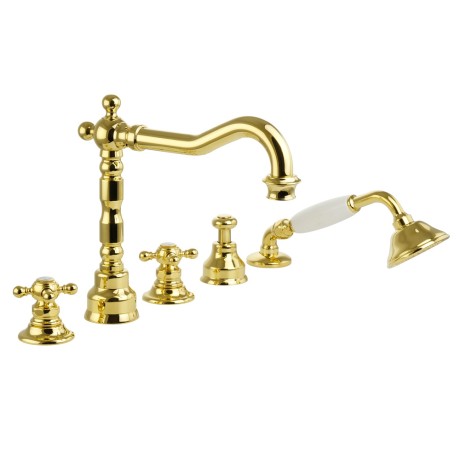 ARCADIA См-ль на борт ванны, на 5 отв., золото