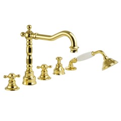 ARCADIA См-ль на борт ванны, на 5 отв., золото