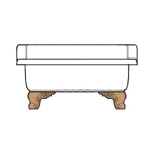 OLIVIA ZAMPA Раковина напольная 840x575хH440 мм. белая, лапы  бронза