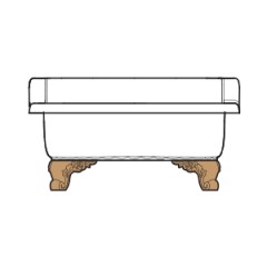 OLIVIA ZAMPA Раковина напольная 840x575хH440 мм. белая, лапы бронза