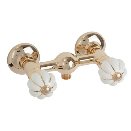 OLIVIA См-ль д/душа внешний, выход М1/2", бел. с золот.декором/золото