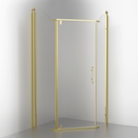 DIADEMA PENTA Душ.каб.угловая, 100x100xH203см, дверь распашная 74 см.(SX-DX) стекло прозр, золото