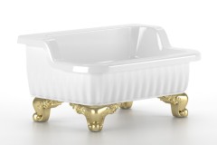 OLIVIA ZAMPA Раковина напольная 840x575хH440 мм. белая, лапы золото