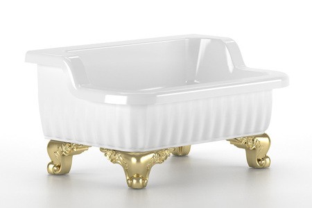 OLIVIA ZAMPA Раковина напольная 840x575хH440 мм. белая, лапы золото