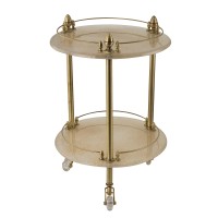 ELISABETTA Столик на колёсиках, H57xD40 см, стекло/бронза