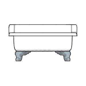 OLIVIA ZAMPA Раковина напольная 840x575хH440 мм. белая, лапы хром