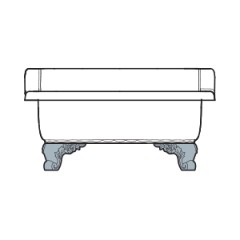 OLIVIA ZAMPA Раковина напольная 840x575хH440 мм. белая, лапы хром