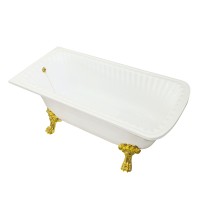 OLIVIA ANG Ванна 174x80хH66 см. белая, на 2-х лапах "MIGLIORE" в угол, слив/перелив золото