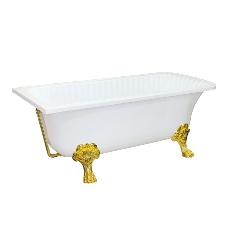 OLIVIA ANG Ванна 174x80хH66 см. белая, на 2-х лапах "MIGLIORE" в угол, слив/перелив золото