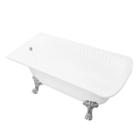 OLIVIA ANG Ванна 174x80хH66 см. белая, на 2-х лапах "MIGLIORE" в угол, слив/перелив хром