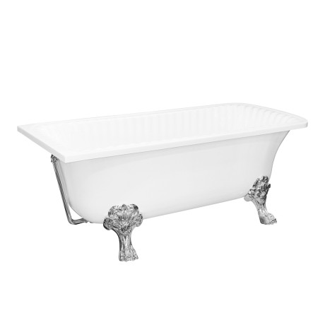 OLIVIA ANG Ванна 174x80хH66 см. белая, на 2-х лапах "MIGLIORE" в угол, слив/перелив хром