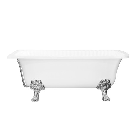 OLIVIA ANG Ванна 174x80хH66 см. белая, на 2-х лапах "MIGLIORE" в угол, слив/перелив хром