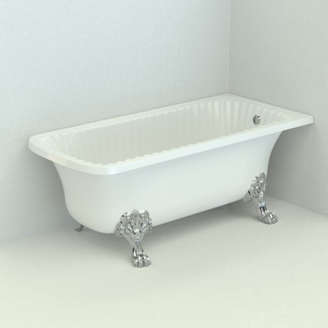 OLIVIA ANG Ванна 174x80хH66 см. белая, на 2-х лапах "MIGLIORE" в угол, слив/перелив хром