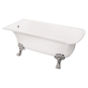 OLIVIA ANG Ванна 174x80хH66 см. белая, на 2-х лапах "MIGLIORE" в угол, слив/перелив хром