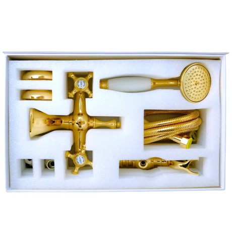 PRESTIGE См-ль д/ванны внешний плоский излив, золото