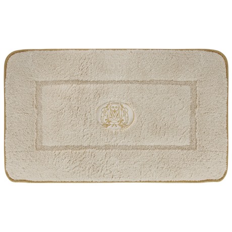 Коврик д/ванной комнаты 60х100 см., вышивка логотип MIGLIORE, кремовый, окантовка золото