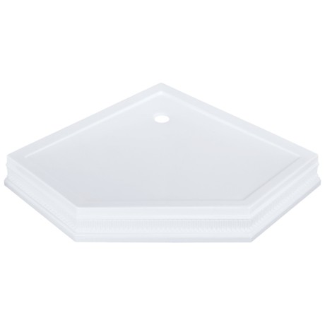 DIADEMA Поддон душевой, пятиугольный, 95x95хH16 см, стеклокомпозит, белый/декор белый