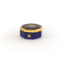 AMANTE BLU Баночка 10,5х10,5хН5,5 см, керамика, цвет синий, декор золото