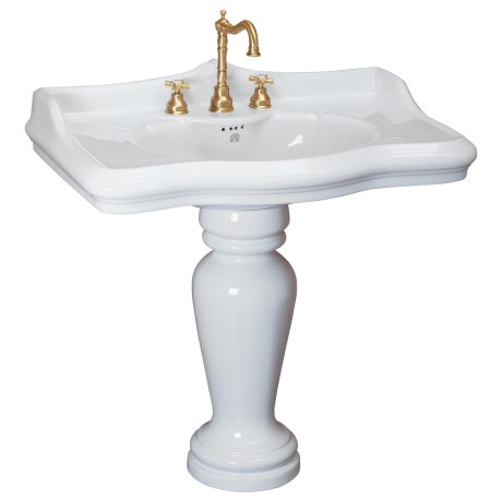 IMPERO Комплект: тюльпан напольный, раковина 90 см. на колонне, керамика белая