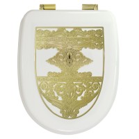 Крышка-сиденье Migliore Gianeta 26850 белая с декором, с микролифтом, петли золото
