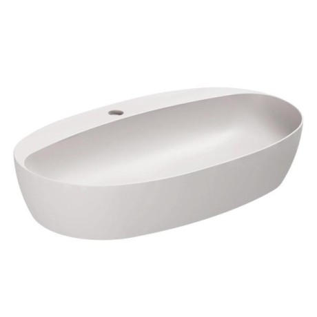 Elegance Circle Раковина накладная 70x42xH14 см, без перелива, 1 отв. Ash (серый) матовый