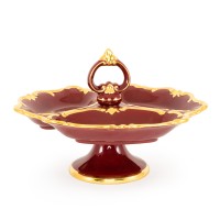 AMANTE ROSSO Менажница 34х34х22,5 см, керамика, цвет красный, декор золото