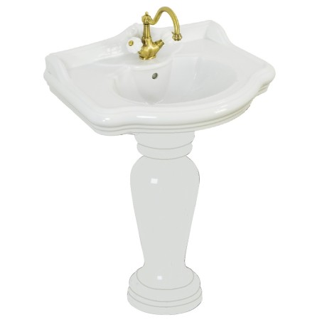 IMPERO Комплект: тюльпан напольный, раковина 73 см. на колонне, керамика белая