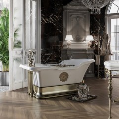 IMPERO PODIUM Ванна 180x87хH76 см. бел, подиум бронза, слив/перелив бронза+ 2 дек.&quot; MIGLIORE&quot;