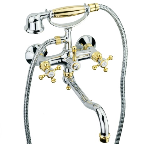 LADY См-ль д/ванны внешний c поворотным изливом, хром/золото