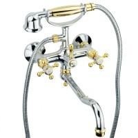 LADY См-ль д/ванны внешний c поворотным изливом, хром/золото