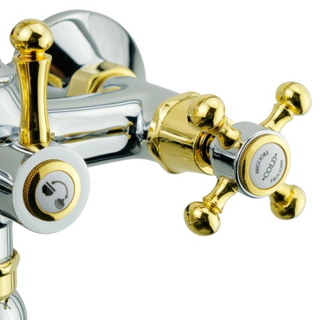 LADY См-ль д/ванны внешний c поворотным изливом, хром/золото