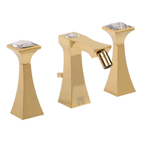 OPERA См-ль д/биде на 3 отв., золото/CRYSTAL