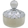 CRISTALIA Баночка низкая, H13 см. с крышкой, стекло/хром/Crystal