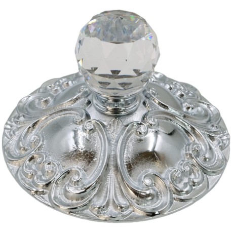 CRISTALIA Баночка низкая, H13 см. с крышкой, стекло/хром/Crystal