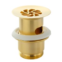 DAISY Слив для раковины, d-63 mm 1"1/4 под перелив с решёткой , золото