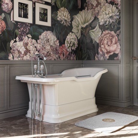 IMPERO PODIUM Ванна 180x87хH76 см. бел, подиум бел, слив/перелив хром