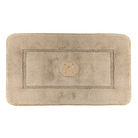 Коврик д/ванной комнаты 70х140 см., вышивка логотип MIGLIORE, капучино, окантовка золото
