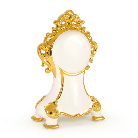 AMANTE BNB Часы настольные 23х14х39 см, керамика, цвет белый/синий, декор золото