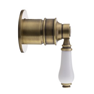 ERMITAGE MINI См-ль скрытого монтажа монокомандный, ручка белая, бронза