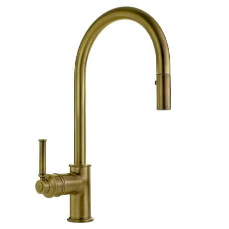 CUCINA ERMITAGE MINI См-ль д/кухни моноком., с вытяжной лейкой, ручка сбоку латунь, бронза