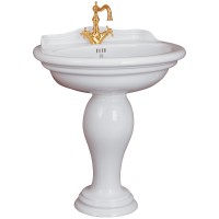 MILADY Комплект: тюльпан напольный, раковина 77 см. на колонне, крепеж, керамика белая