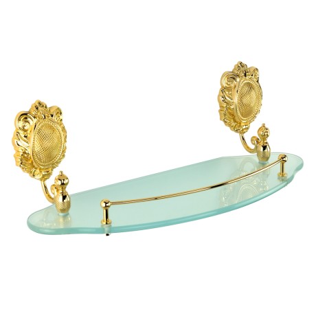 CLEOPATRA Полка c галереей, L40 см, стекло матовое/золото