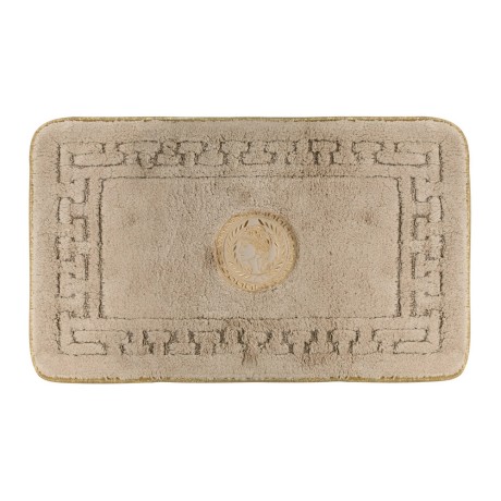 Коврик д/ванной комнаты 70х140 см., логотип АФИНА, капучино, окантовка золото